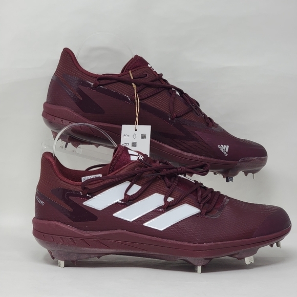 Adidas Adizero Afterburner 8 Maroon White Baseball Cleats Men’s Sz 14 H00977 New - Picture 1 of 11